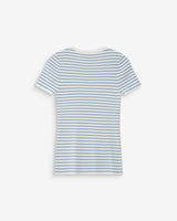 Fitted fine knit short-sleeve sweater bleuet Vendredi