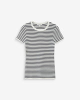 Fitted fine knit short-sleeve sweater marine Vendredi