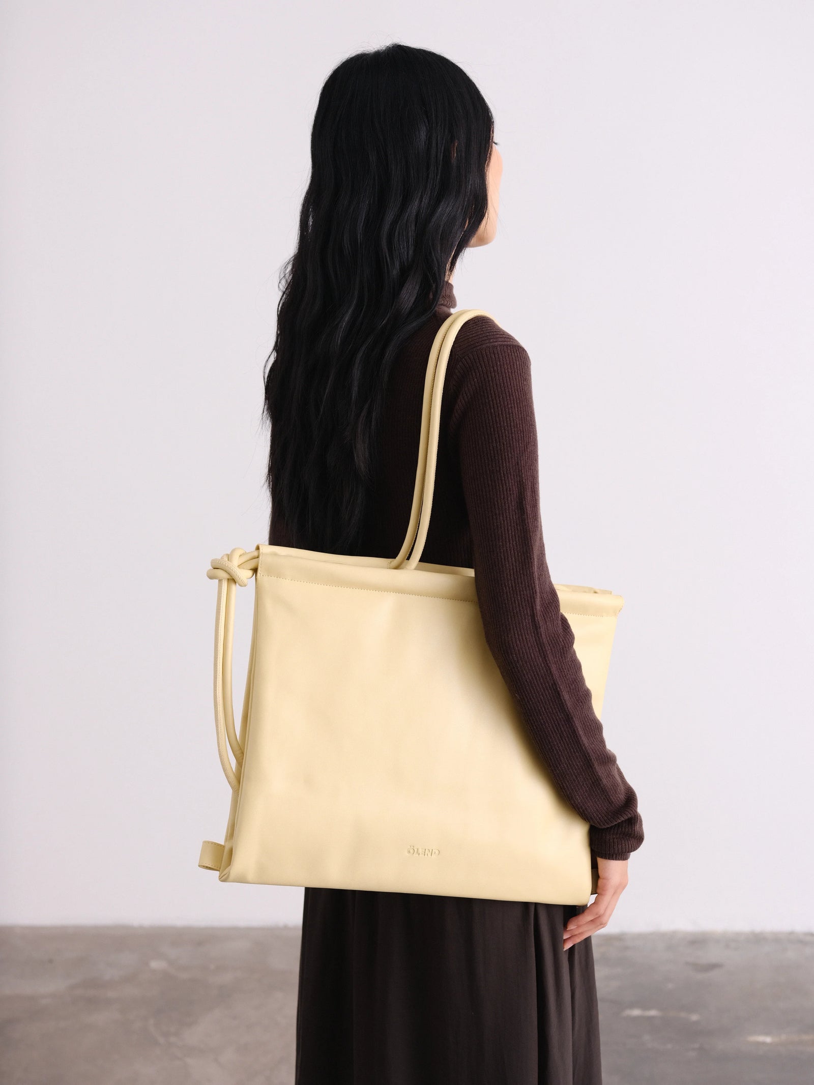 Folded Bag - Vegan leather - Butter yellow – ANOTHER STORY
