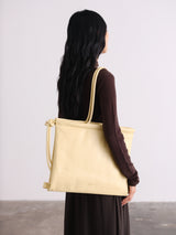 Folded Bag - Vegan leather - Butter yellow