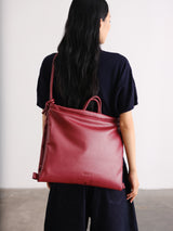 Folded Bag - Vegan leather - Cherry red