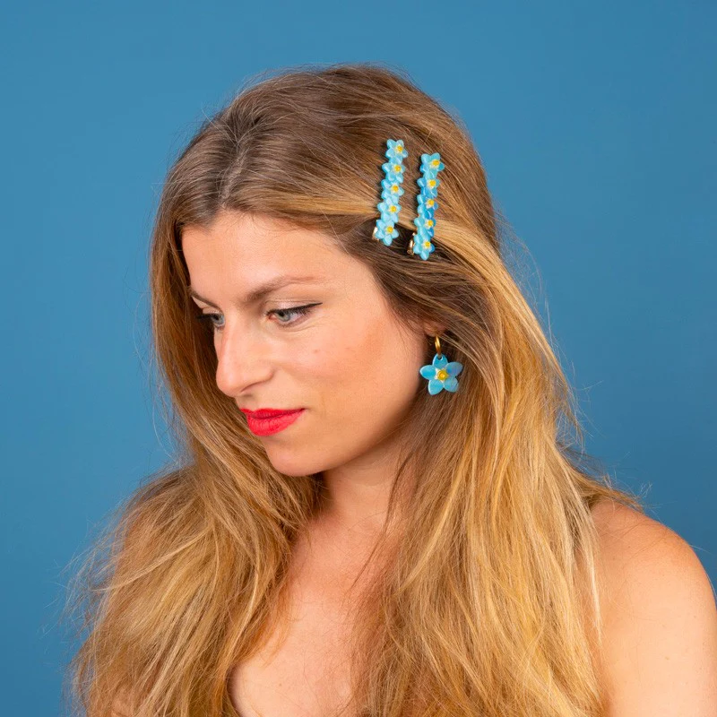 Forget me not hair clip