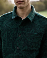 GASTINE SHIRT WOVEN - DARK GREEN/MEDIUM GREY MELANGE