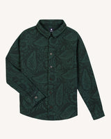 GASTINE SHIRT WOVEN - DARK GREEN/MEDIUM GREY MELANGE