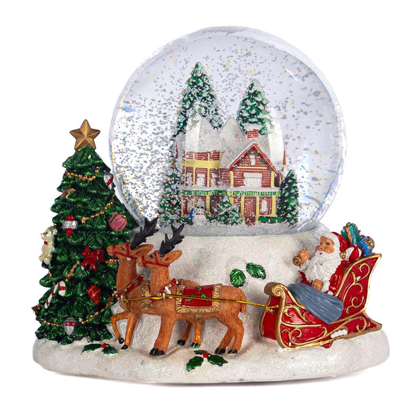 GOODWILL  MUS XMAS TREE SLEIGH SCENE SNOW GLOBE WH/RD