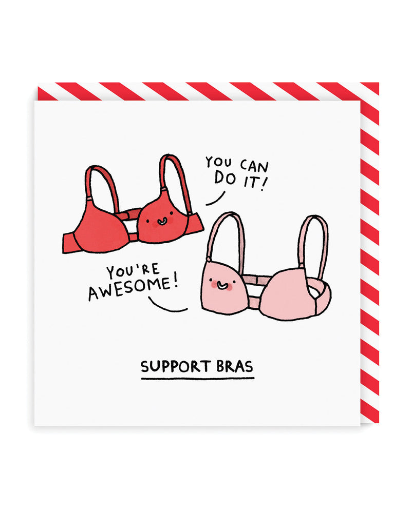 OOH DEER Support Bras Square Greeting Card