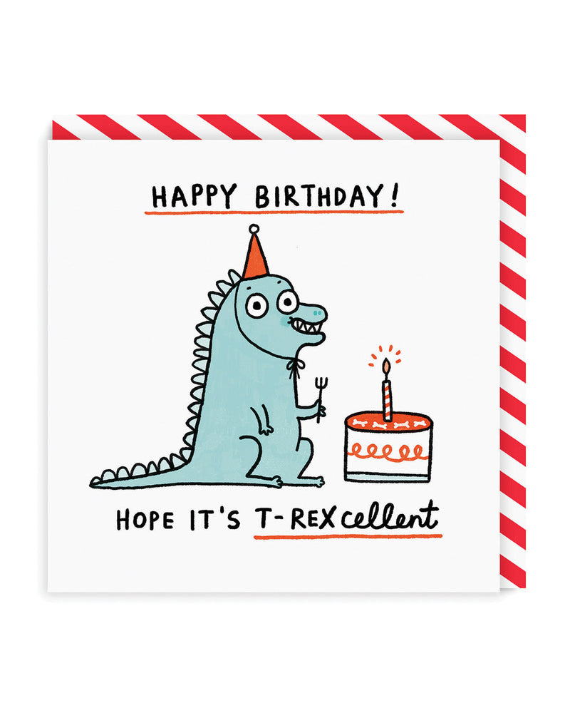 OOH DEER T-Rexcellent Birthday Greeting Card
