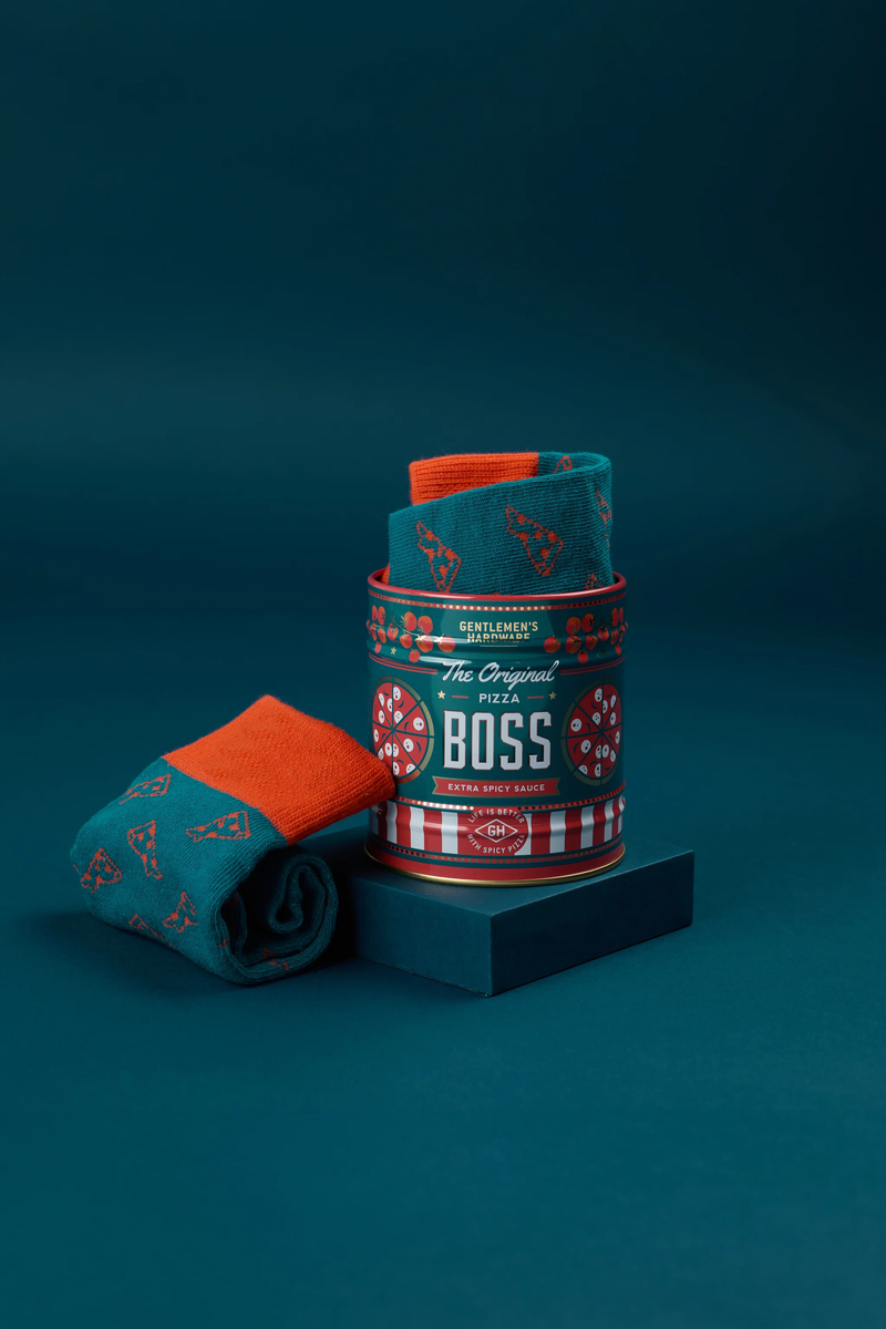 Gentlemen's Hardware Socks in a Can Pizza Sauce
