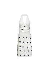SOLANA MIDI DRESS - CREAM POLKA
