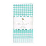 GINGHAM FABRIC NAPKINS MINT 45 X 70CM