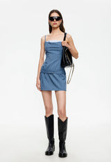 GLACE MINI DRESS - NAVY STRIPE