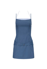 GLACE MINI DRESS - NAVY STRIPE