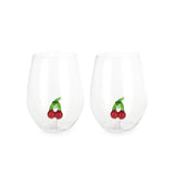 Glass Set Botanical Cherry x2