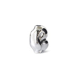 Gleam glass small vase, chrome