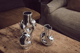 Gleam glass small vase, chrome