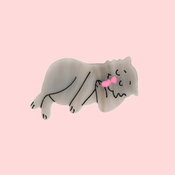 Grey Cat Barrette
