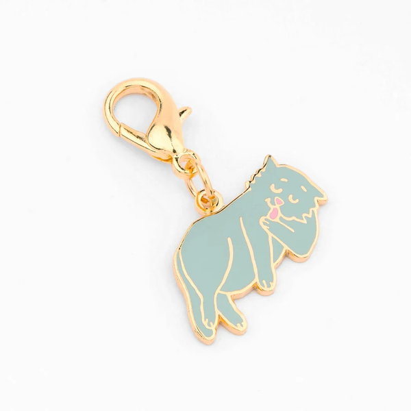 Grey cat key ring