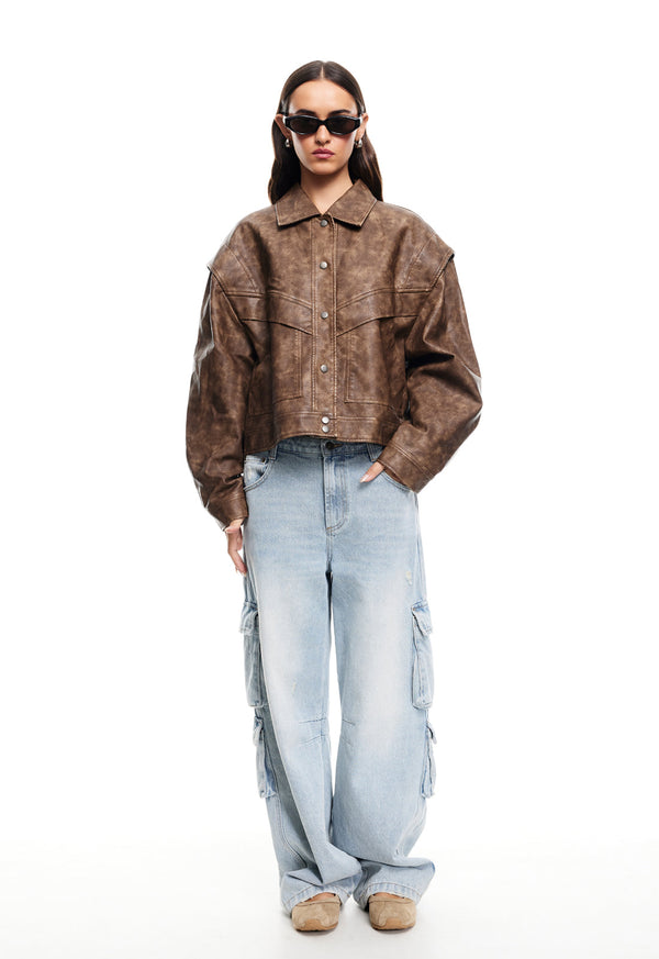 HAILEY BOMBER - VINTAGE CHOCOLATE
