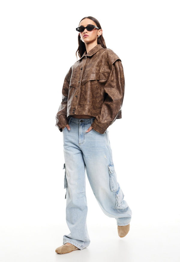 HAILEY BOMBER - VINTAGE CHOCOLATE
