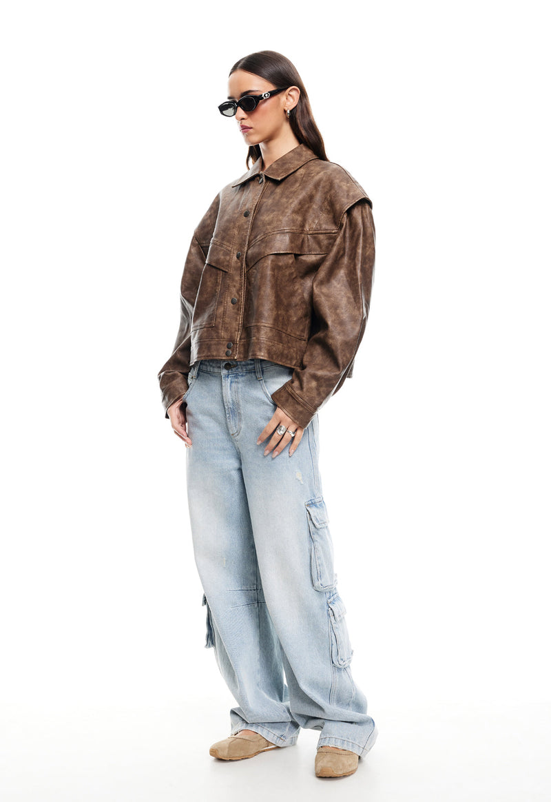 HAILEY BOMBER - VINTAGE CHOCOLATE