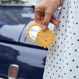 HAND-PAINTED CELESTIAL SUN COMPACT MIRROR