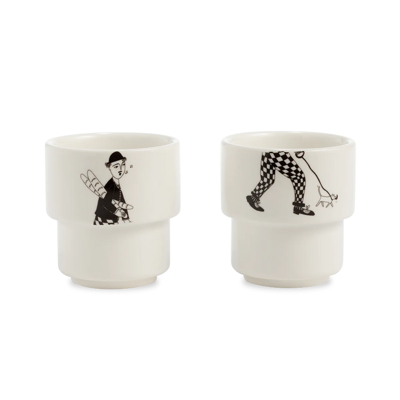 Helen B Stackable Egg Cups Set Sunday In Paris