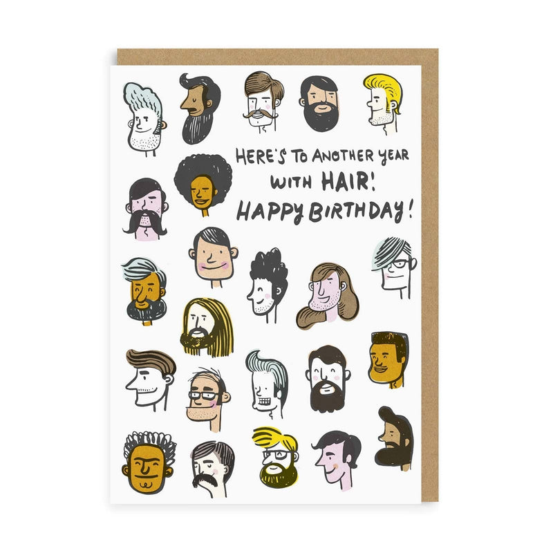 OOH DEER Another Year With Hair Greeting Card