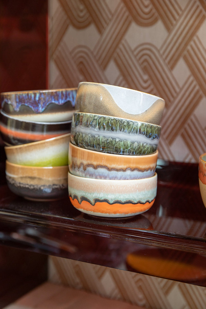 HKLiving 70s ceramics dessert bowls Reef set 