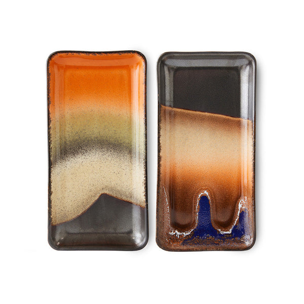 HKLIVING 70s ceramics small trays 24 hours set 2