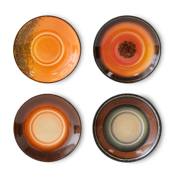 HKLIVING 70s ceramics saucers roasts set of 4