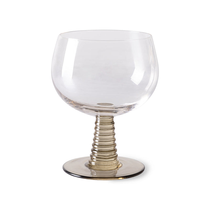 HKLiving swirl wine glass low green