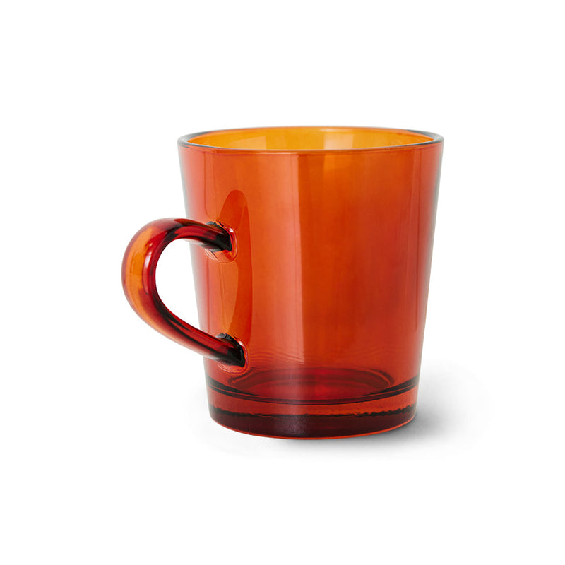 HKLiving 70s glassware coffee cups Amber Brown set 