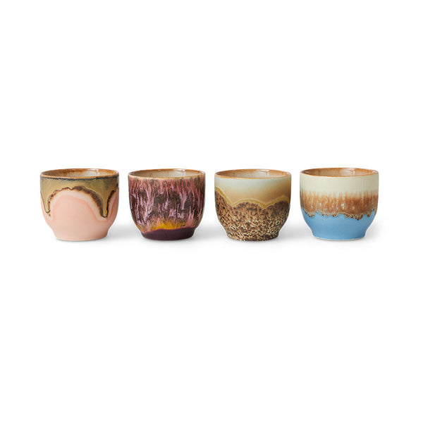 HKLIVING 70s ceramics cafe cups lagoon set of 4