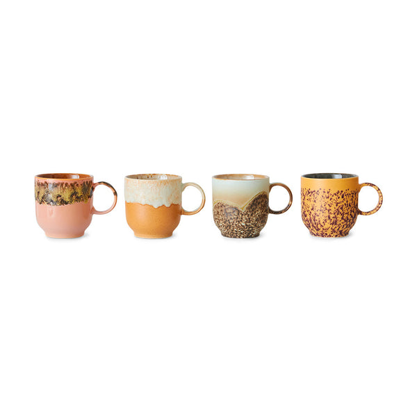 HKLIVING 70s ceramics cafe mugs cape set of 4