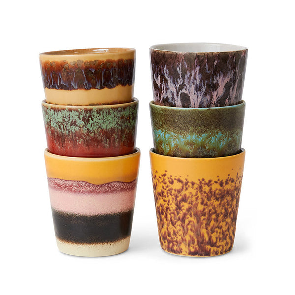 HKLIVING 70s ceramics coffee mugs valley set of 6