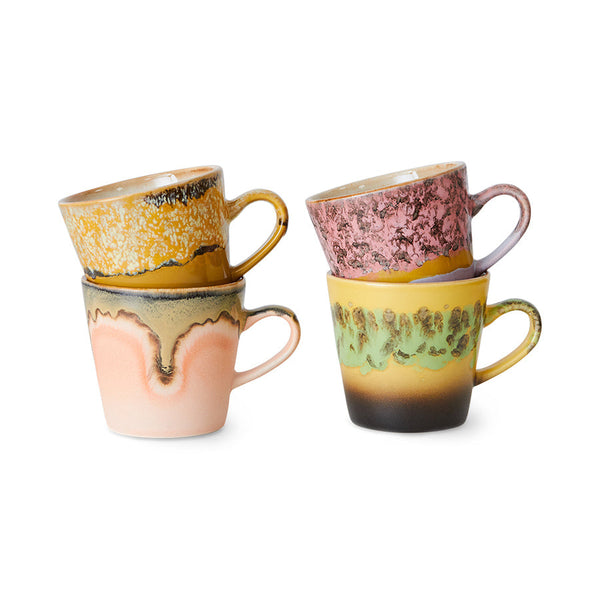 HKLIVING 70s ceramics americano mugs radiant set of 4