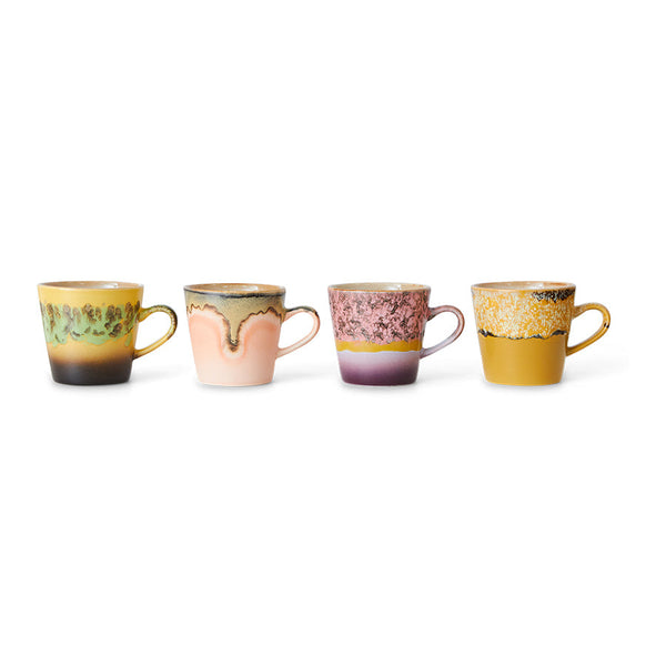 HKLIVING 70s ceramics americano mugs radiant set of 4
