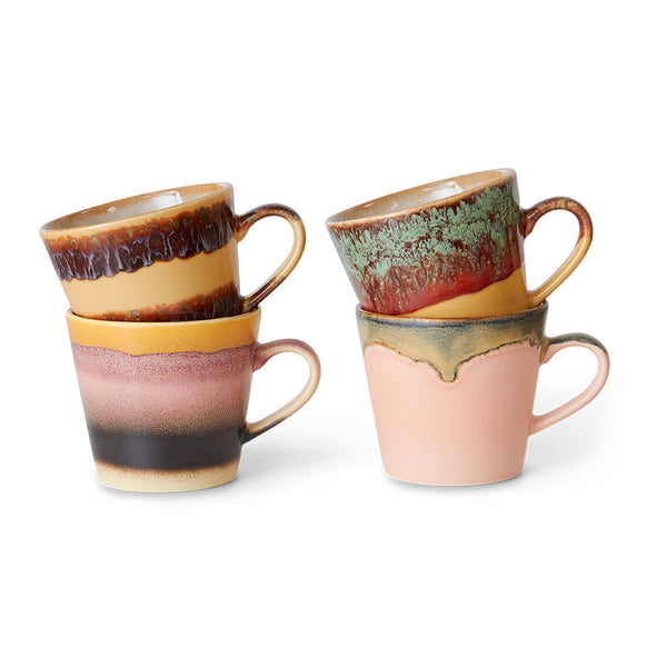 HKLIVING 70s ceramics cappuccino mugs vista set of 4