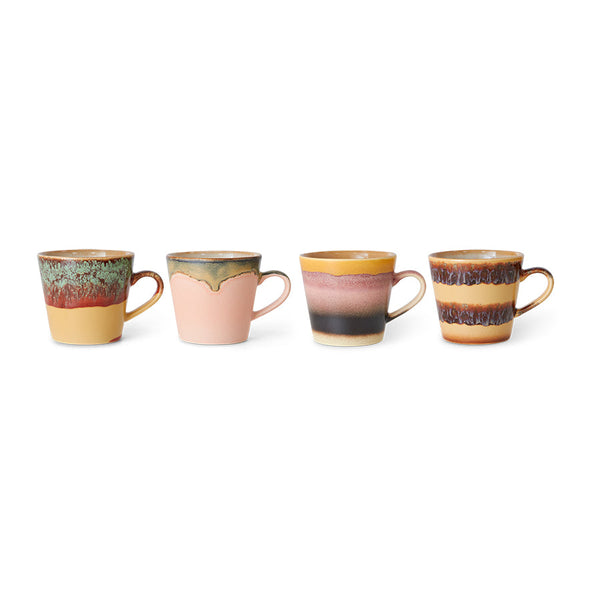 HKLIVING 70s ceramics cappuccino mugs vista set of 4