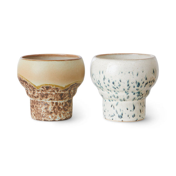 HKLIVING 70s ceramics lungo mugs coral set of 2