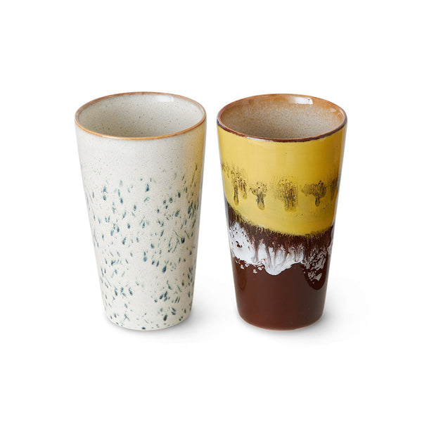 HKLIVING 70s ceramics latte mugs brine set of 2