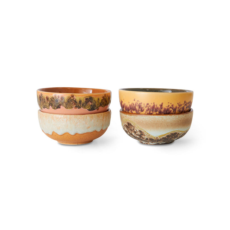 HKLIVING 70s ceramics XS bowls marine set of 4