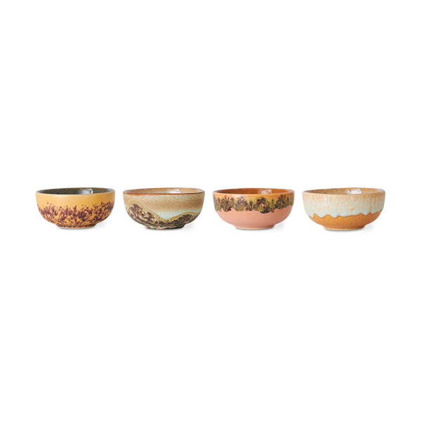 HKLIVING 70s ceramics XS bowls marine set of 4