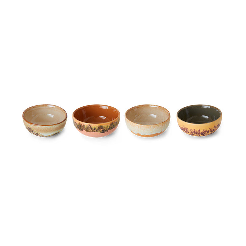 HKLIVING 70s ceramics XS bowls marine set of 4