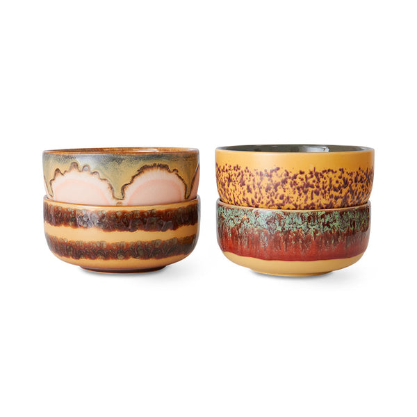 HKLIVING 70s ceramics dessert bowls harbour set of 4