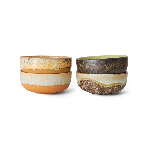 HKLIVING 70s ceramics tapas bowls drift set of 4