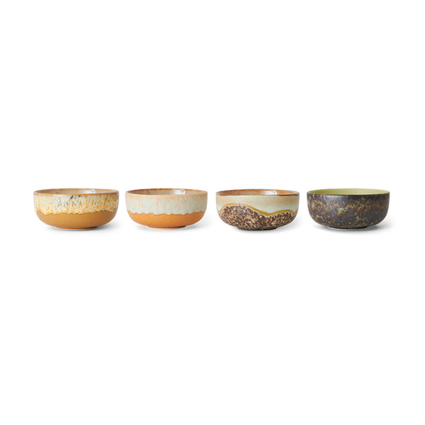 HKLIVING 70s ceramics tapas bowls drift set of 4