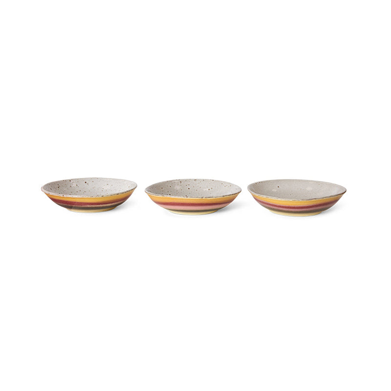 HKLIVING 70s ceramics curry bowls hibiscus set of 2