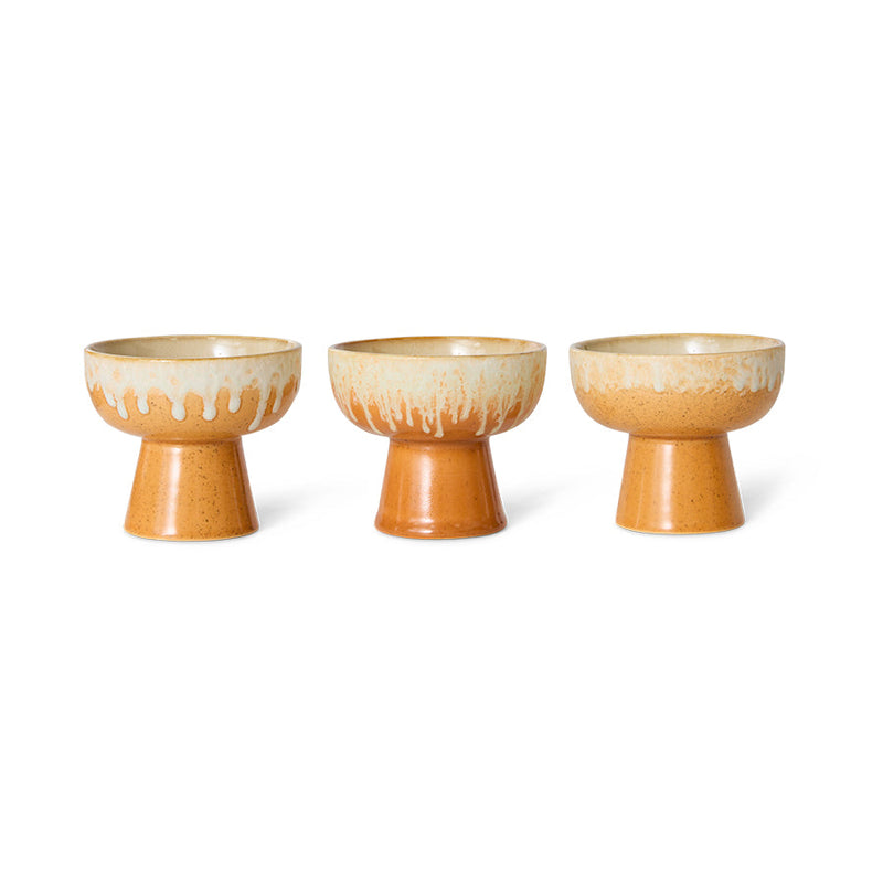HKLIVING 70s ceramics tapas bowl on base dunes S