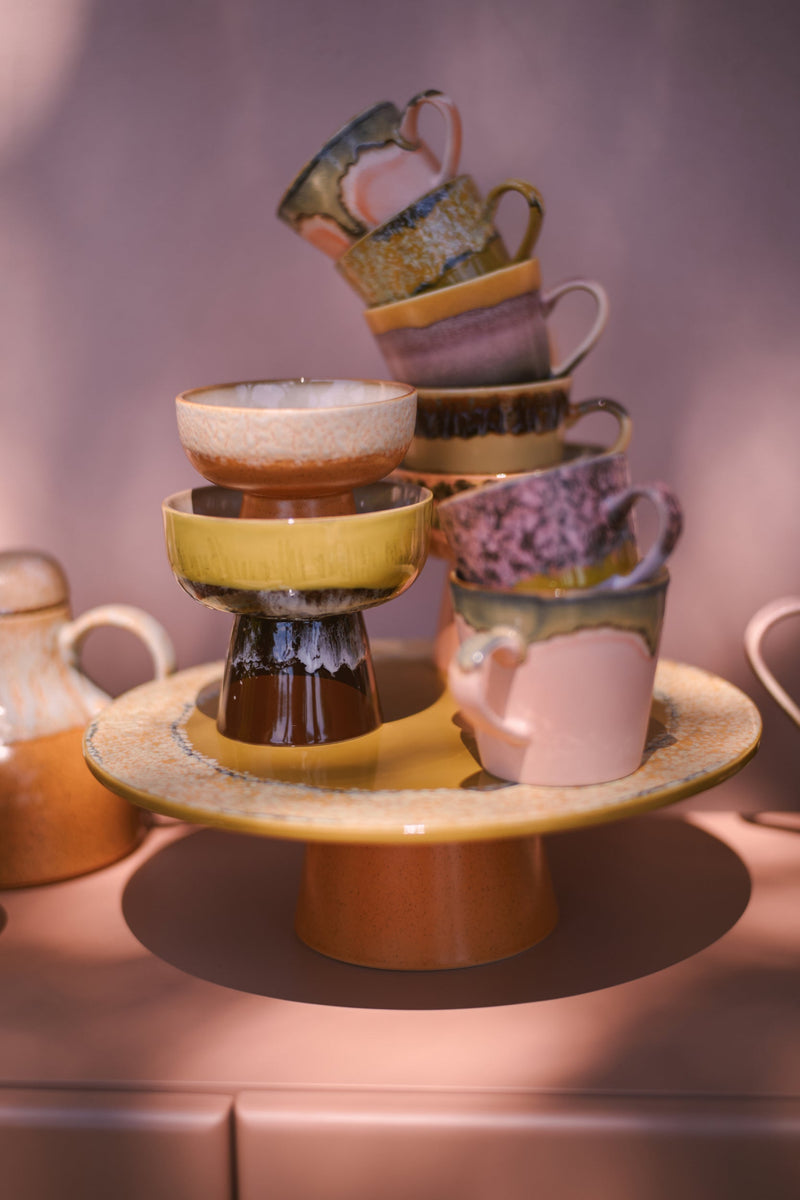 HKLIVING 70s ceramics tapas bowl on base dunes S